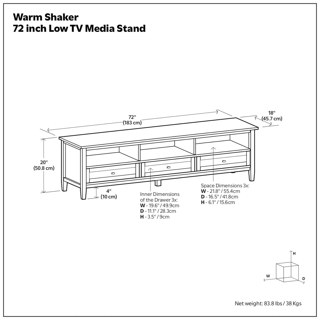 Handcrafted Low TV Media Stand - OROA