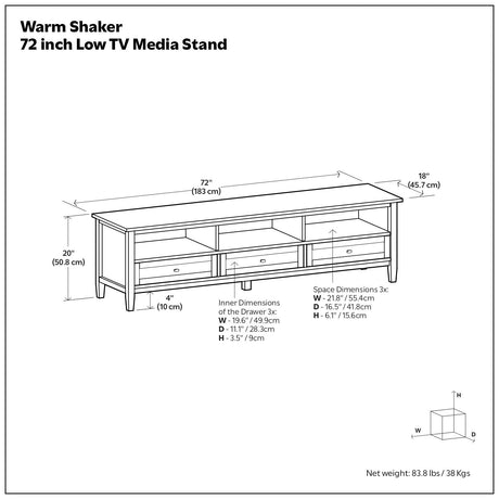 Handcrafted Low TV Media Stand - OROA