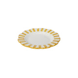 Ceramic stripe Salad Plate, Yellow- 8.25x 8.25 x 1.25 Inches