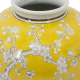 Yellow and White Wide Curved Plum Blossom Vase - OROA