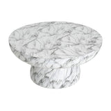 Marble Outdoor Coffee Table - Modern White