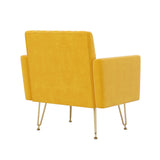 Golden Orange Velvet Tufted Accent Chair | Catchy