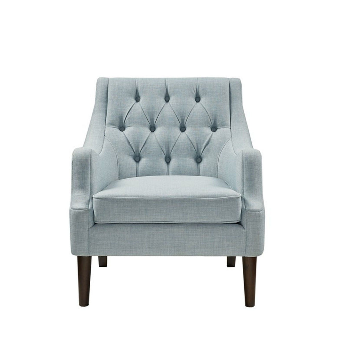 Qwen - Button Tufted Accent Chair Dusty Blue - OROA
