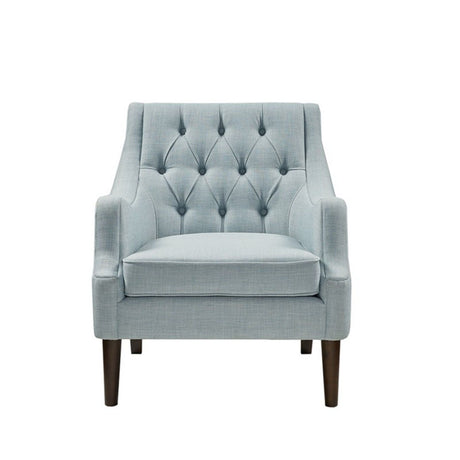 Qwen - Button Tufted Accent Chair Dusty Blue - OROA