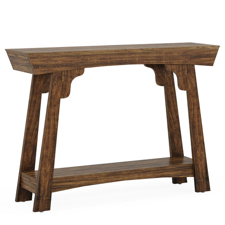 Rustic Console Table With 2 Tier Storage - OROA