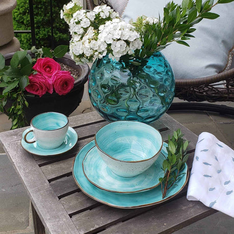 Cabana Turquoise Dinnerware - 20 Piece Set