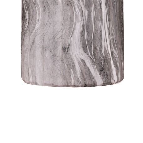 Round Geometric Outdoor/Indoor End Table - Marble