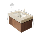 Contemporary Bathroom Vanity & Sink Travertine - OROA