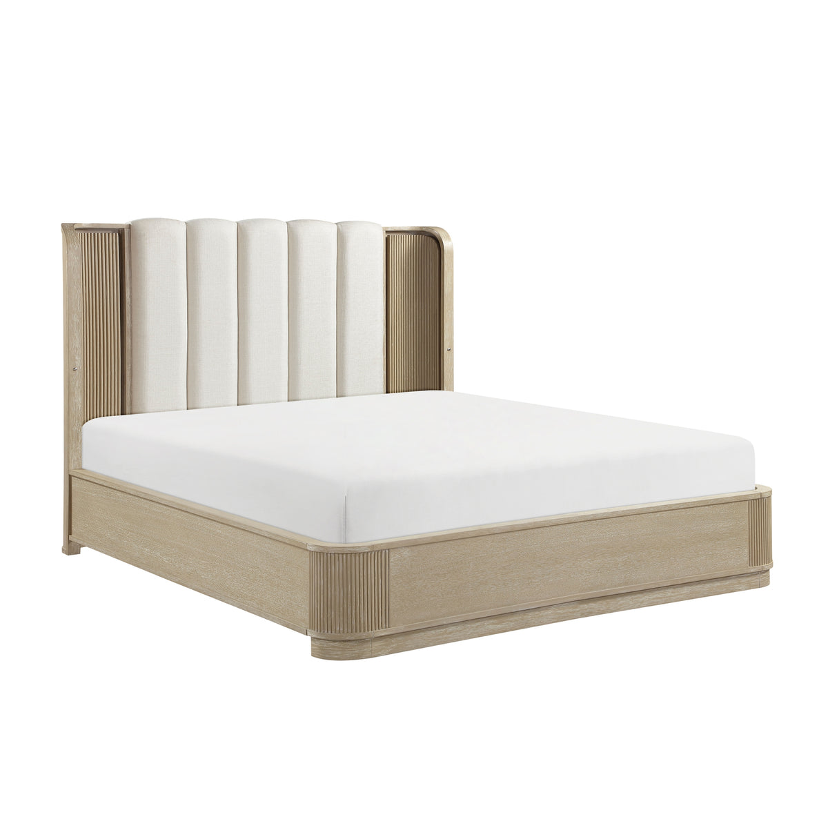 Light Brown Queen Bedroom Furniture Set of 6 – OROA, view 3