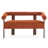 Round Orange Bouclé Loveseat - OROA