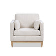 Knox Modern Farmhouse Arm Chair, Light Beige Chenille with Pinewood Frame - OROA Online Furniture