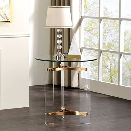Aurora Gold Round End Table | Catchy