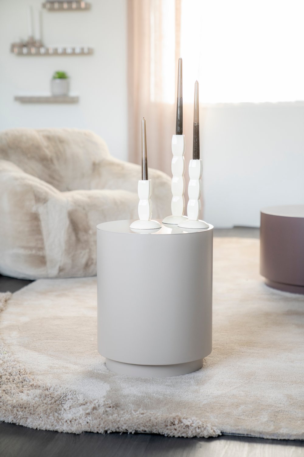 Cylindrical Iron Side Table | By-Boo Mesita | OROA.com