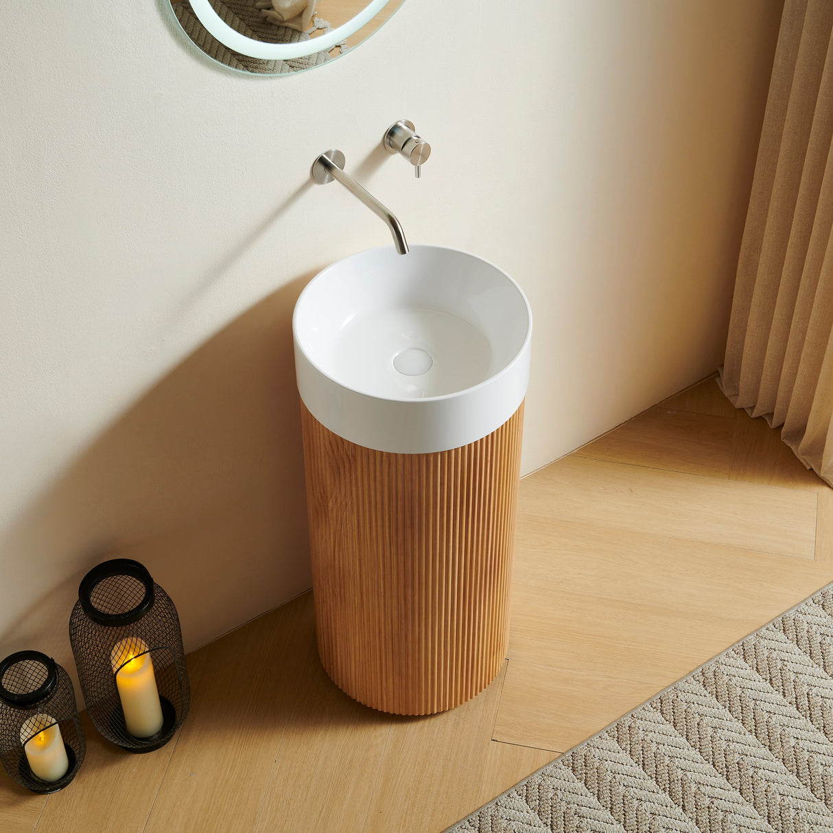 Cylindrical Bathroom Vanity Cabinet - OROA