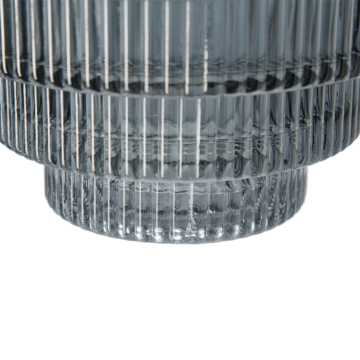 Multi-Tiered Geometric Vase with Smoked Blue Finish (S/2)