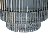 Multi-Tiered Geometric Vase with Smoked Blue Finish (S/2)