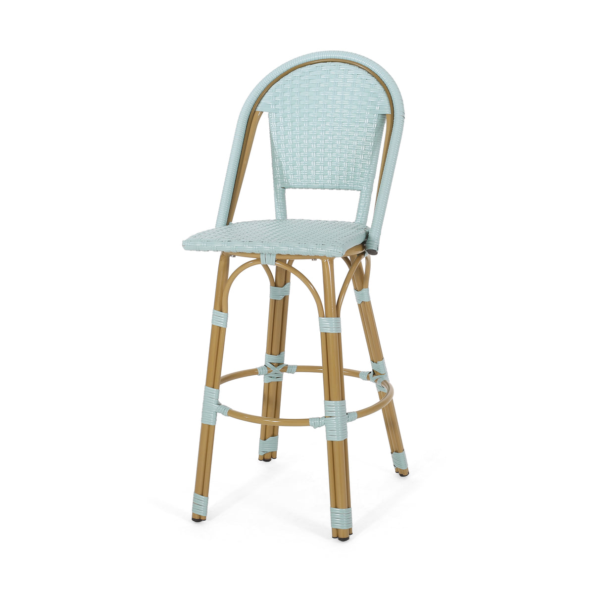 turquoise bar stool rattam