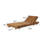 Lounge Chaise Set, Acacia Solid Wood - OROA