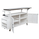 Foldable Outdoor Kitchen Island Patio Cart - White