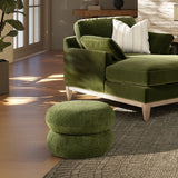 Nest - Round Upholstered Moss Green Ottoman - OROA
