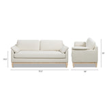 Pasadena Modern Farmhouse Sofa, Flax White Linen - OROA Modern Furniture