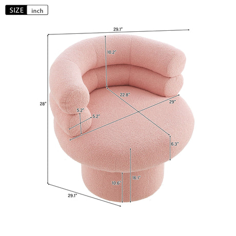 Round Swivel Accent Chair For Living Room - Blushy