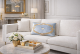 Venice Blue Silk Velvet Throw Pillow Cover 12 X 20