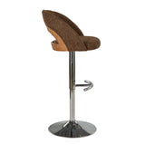 Dark Brown Whitewashed Adjustable Swivel Bar Stools Set of 2 – OROA, view 6