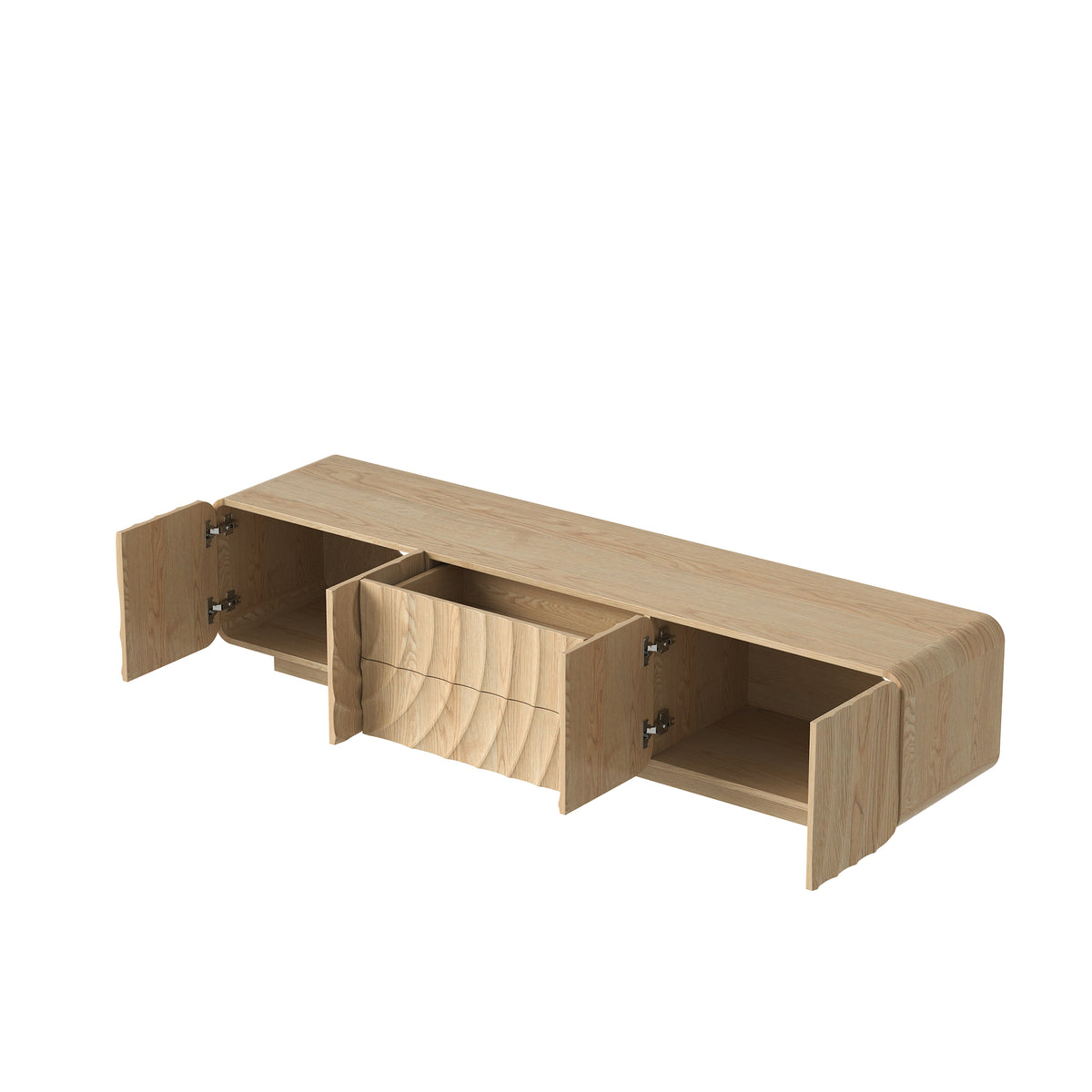 Natural Wave Front Media Console 70 Inch – OROA, view 4