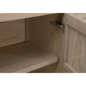   4-Door Gray Cane Media Sideboard | Oroa.com