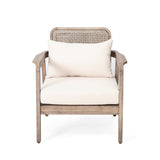 Outdoor Acacia Wood Patio Club Chair - OROA