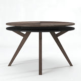 Dark Brown Modern Round Dining Table 47.5 Inch | OROA