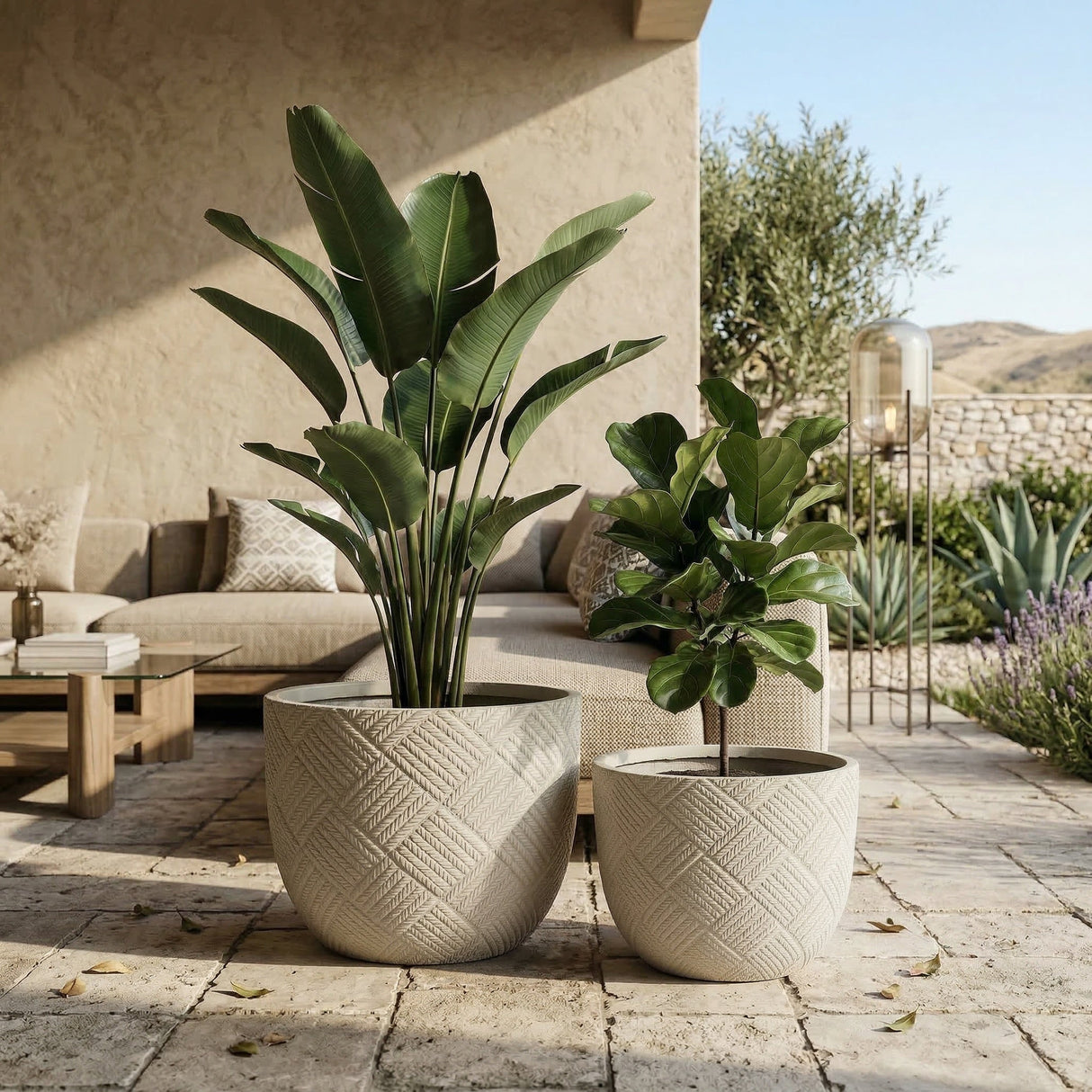 Round Concrete Planter (S/2)