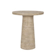 Textured Cream Round Pedestal Side Table – OROA, view 1