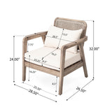 Outdoor Acacia Wood Patio Club Chair - OROA