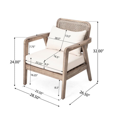 Outdoor Acacia Wood Patio Club Chair | OROA