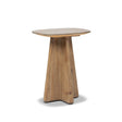 Clarence Rectangular End Table with Sculptural Pedestal Base, Antique Natural Brown Reclaimed Pine - OROA Online Furniture