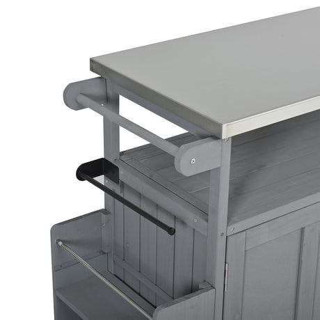 Foldable Outdoor Kitchen Island Patio - Gray
