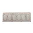 Colette Extra Wide 6-Door Cabinet Sideboard, Antique Natural Brown and Blue-Grey Reclaimed Pine - OROA Modern Furniture