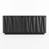 Black Geometric Four-Door Sideboard — front view