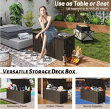 190 Gallon Metal Deck Box, Waterproof Steel Outdoor Storage Cabinet