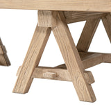 Hawthorne Reclaimed Elm Rectangular Trestle Coffee Table, Heritage Light Natural Brown - OROA Online Furniture