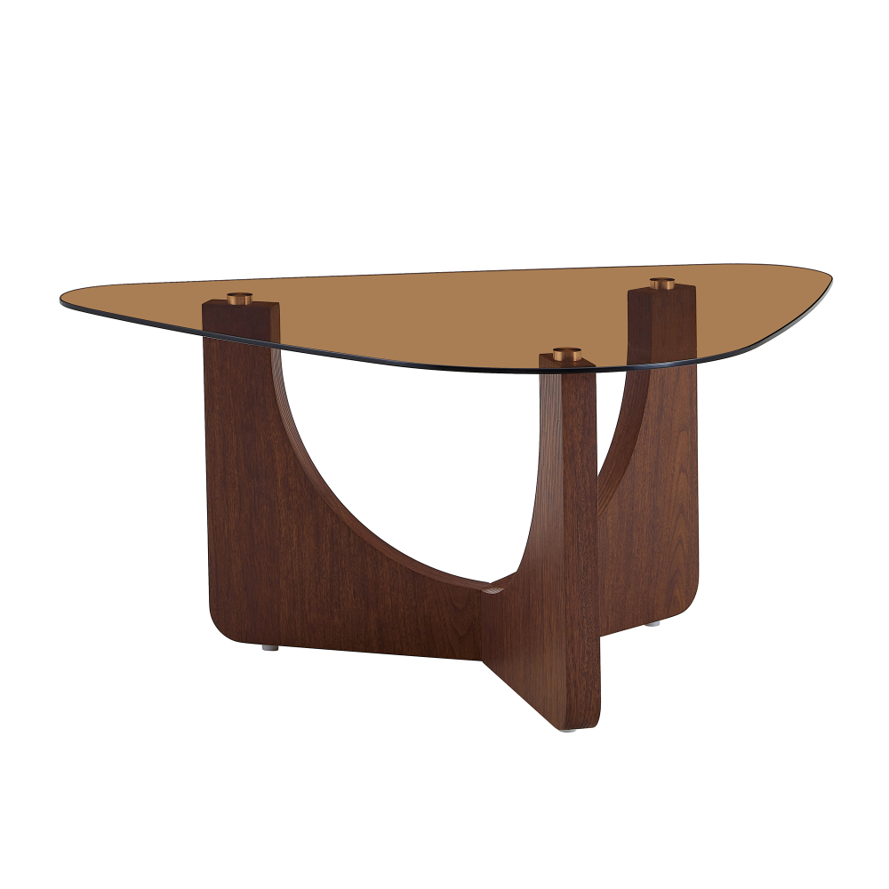 Irregular Smoked Glass Coffee Table