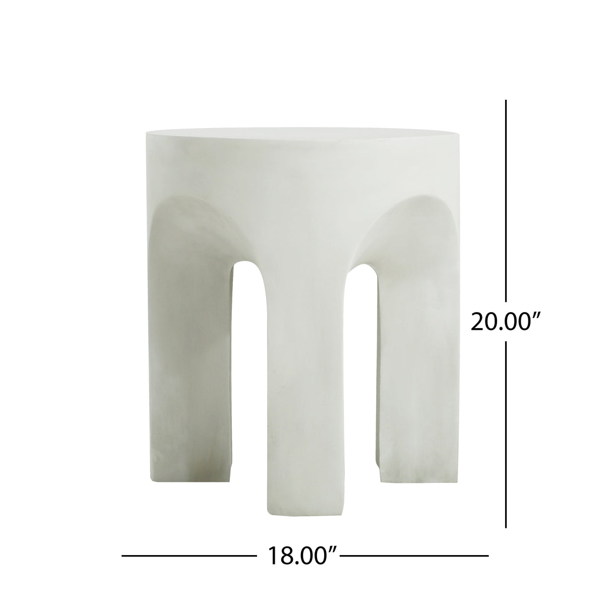 Outdoor Round Top Side Table in Antique White