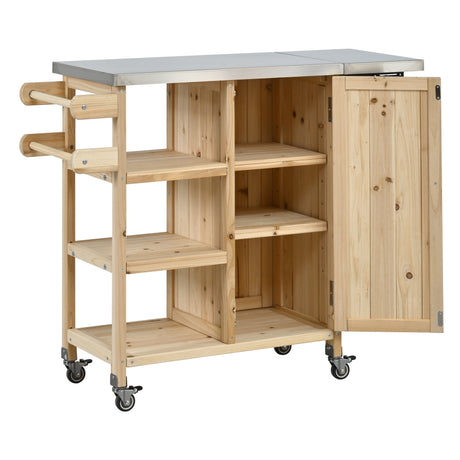 Foldable Outdoor Kitchen Island Patio Kitchen Island - Wood