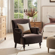 Eloise Pleated Sock Arm Accent Armchair, Deep Brown Performance Velvet - OROA Online Furniture