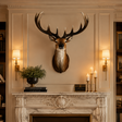A taxidermy deer head mount with large antlers - oroa.com