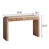 Rustic Modern Wood Console Table With Drawer - OROA