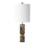 Brown Marble and Gold Metal Table Lamp — front view