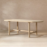 Milo 8-Seat Oval Reclaimed Pine Dining Table, Light Natural Cerused - OROA Online Furniture